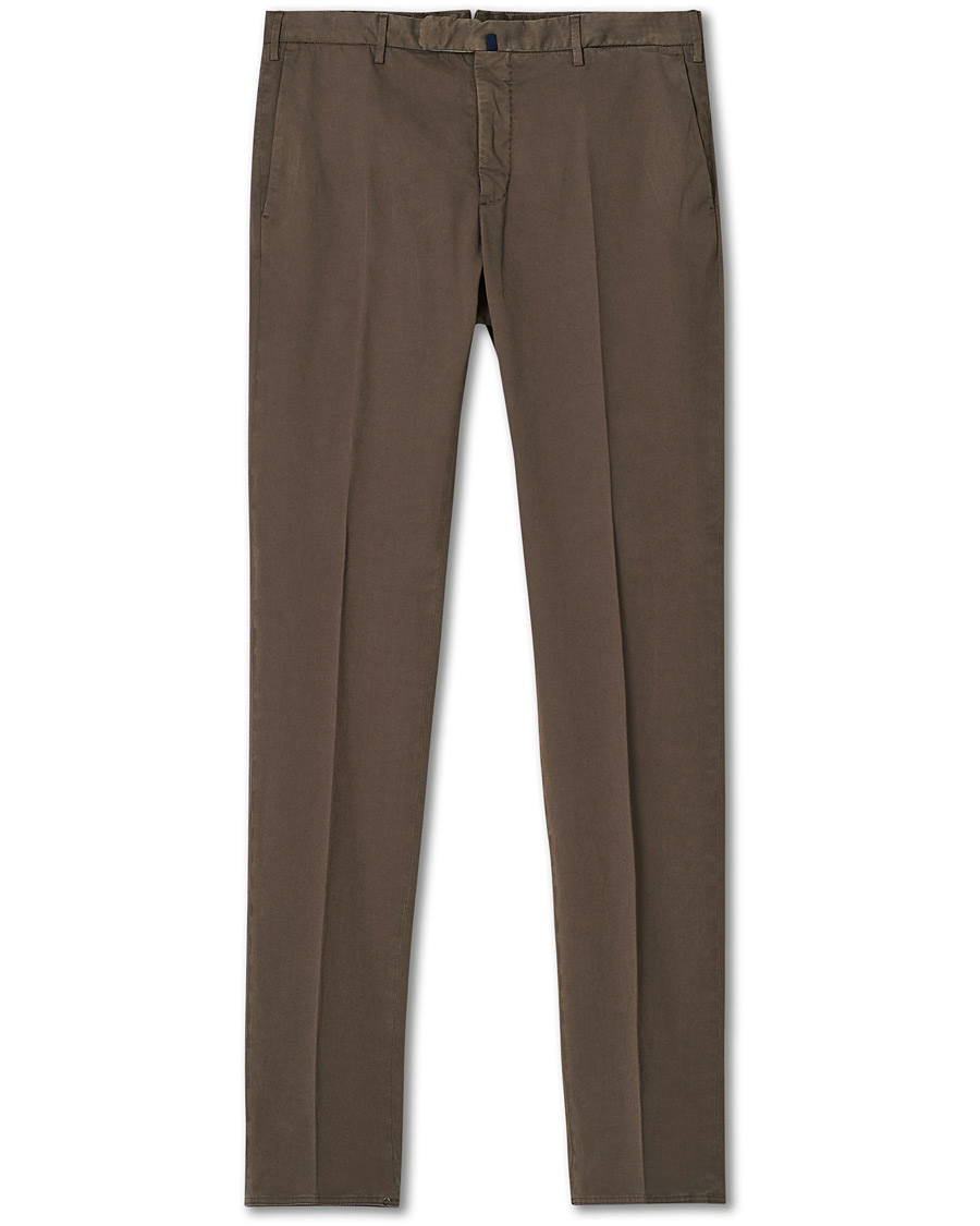 Heren | Broeken | Incotex | Slim Fit Stretch Chinos Dark Brown