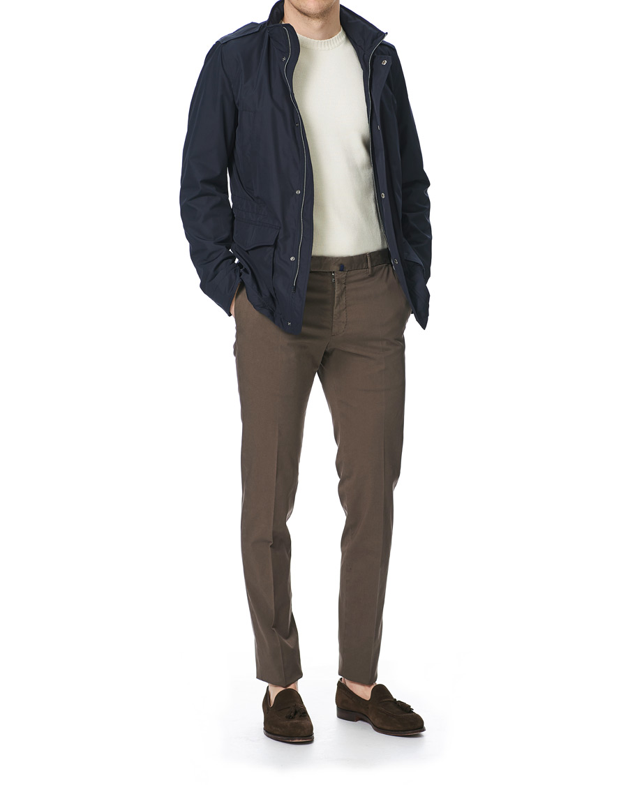 Heren | Broeken | Incotex | Slim Fit Stretch Chinos Dark Brown
