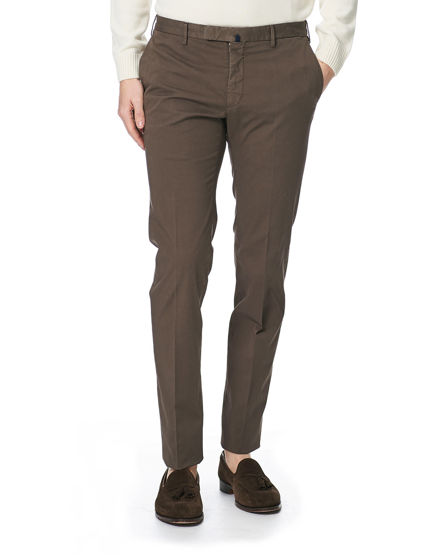 Heren | Broeken | Incotex | Slim Fit Stretch Chinos Dark Brown