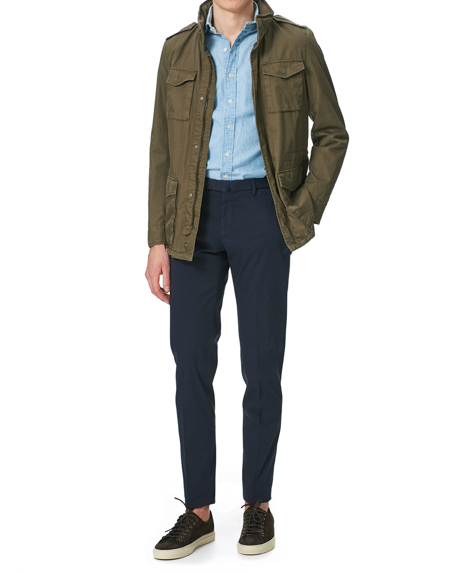 Homme | Pantalons | Incotex | Slim Fit Stretch Chinos Navy