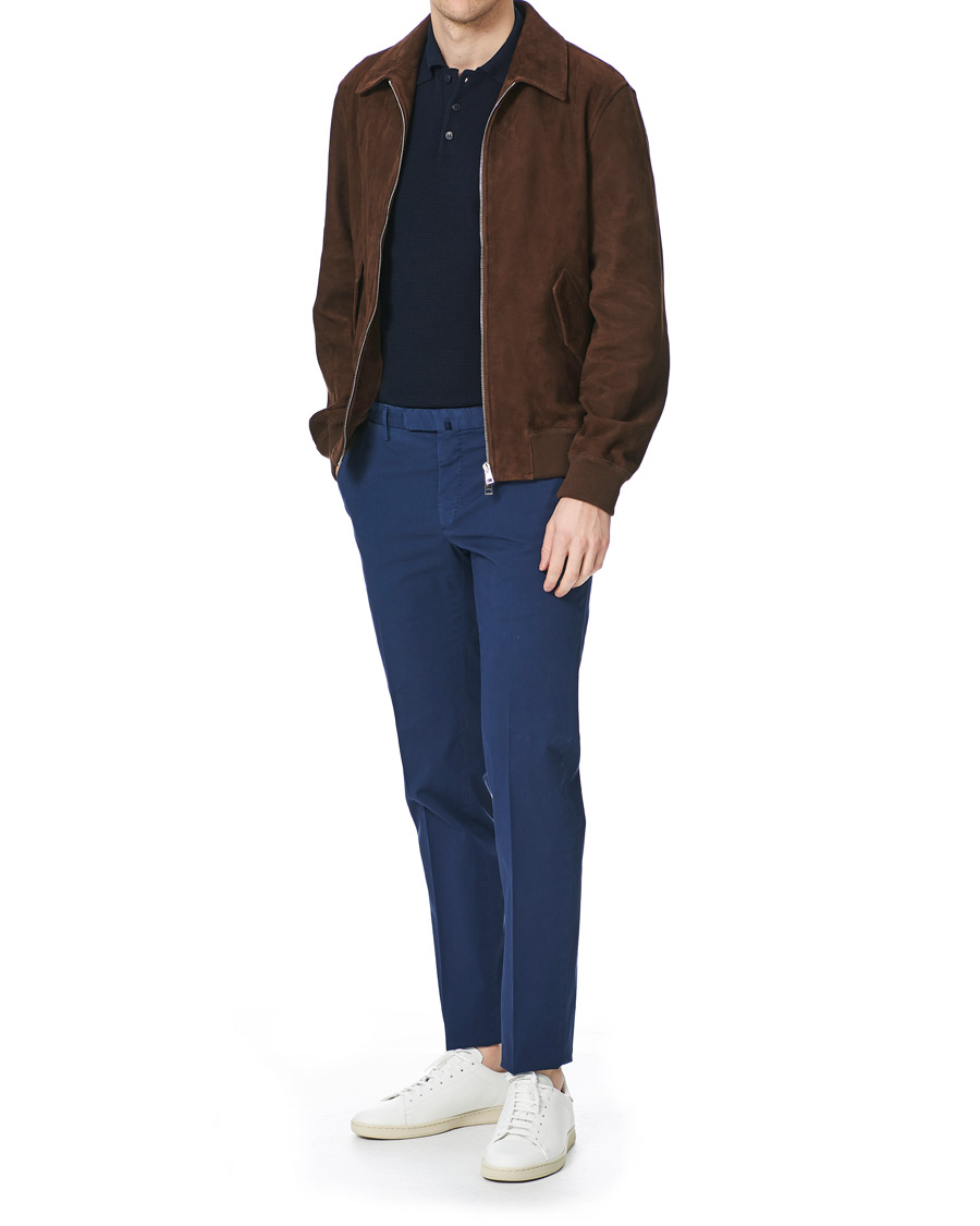 Heren | Broeken | Incotex | Slim Fit Stretch Chinos Royal Blue