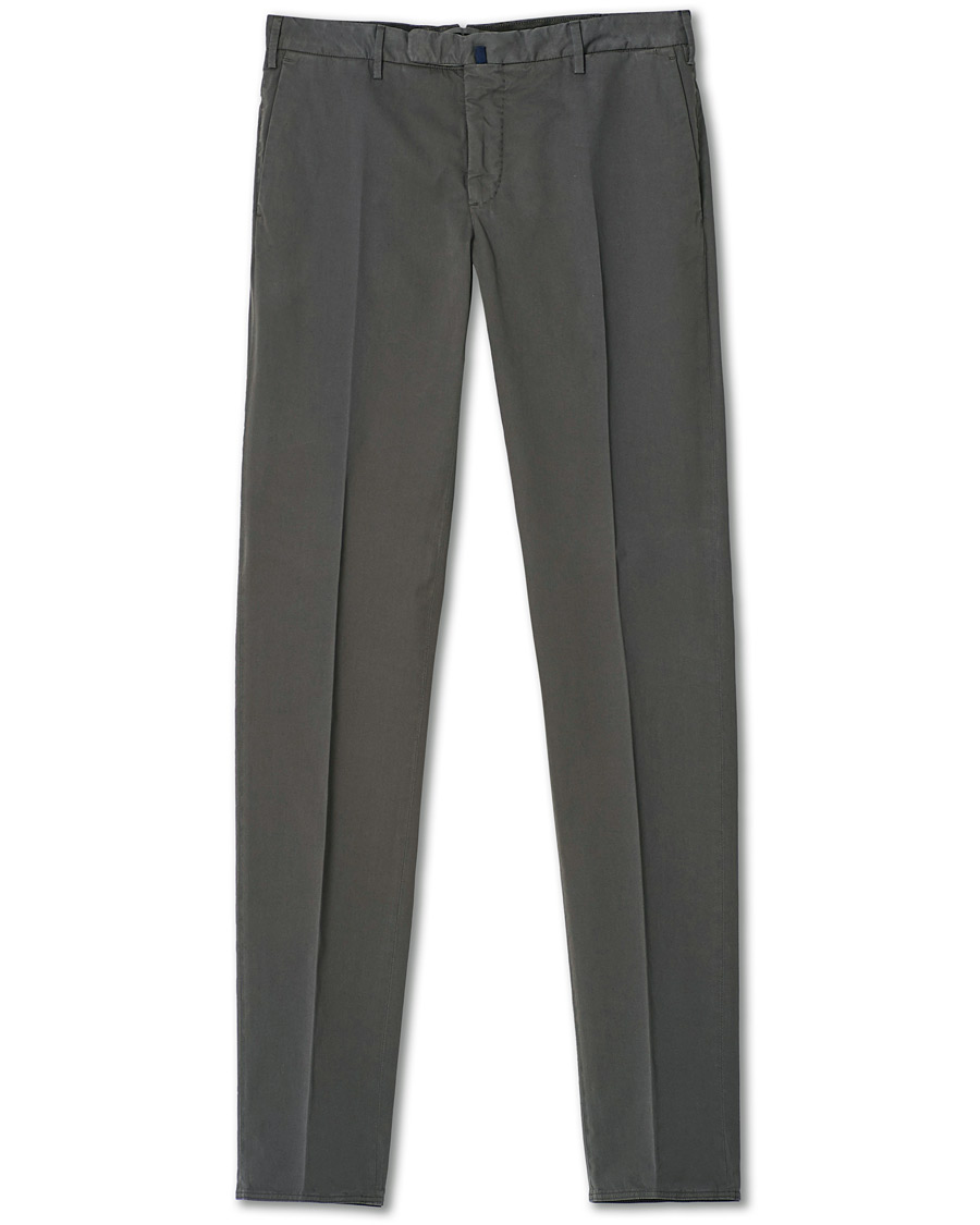 Heren | Broeken | Incotex | Slim Fit Stretch Chinos Dark Grey