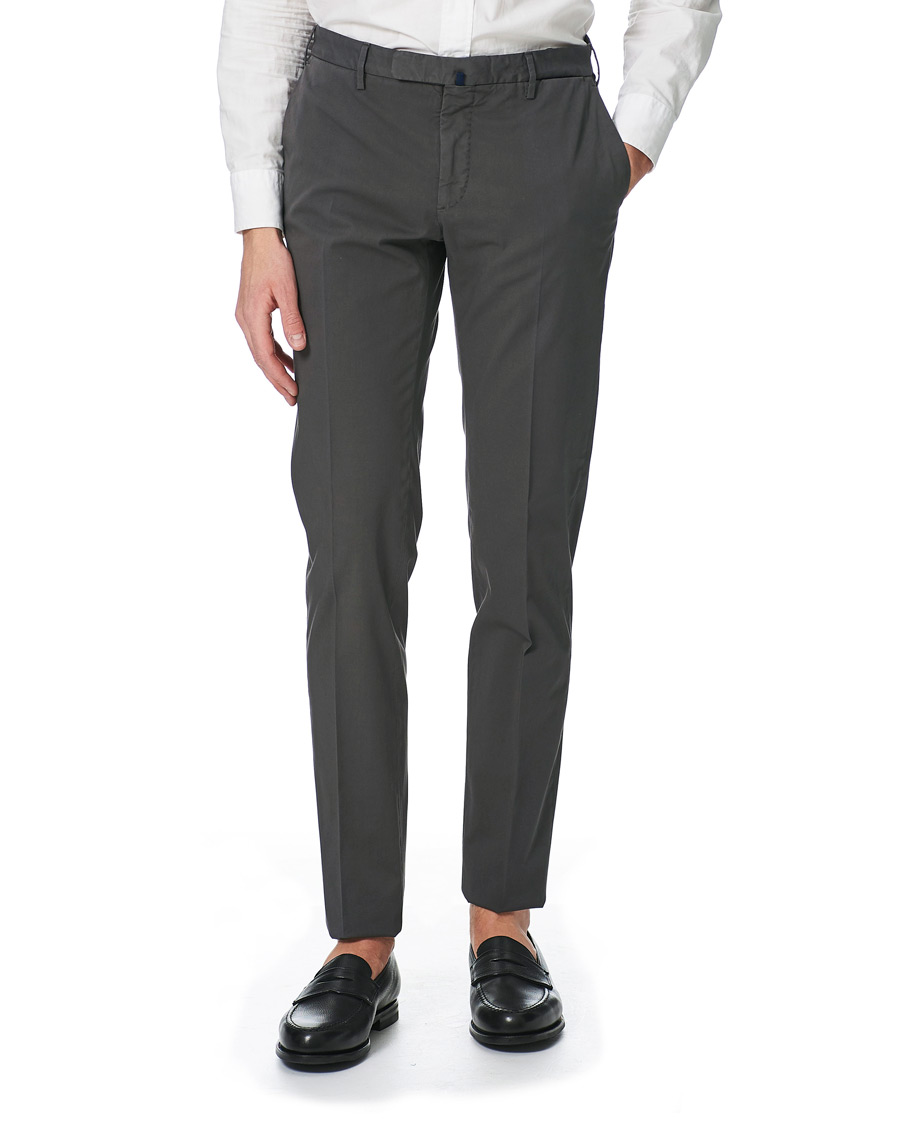 Heren | Broeken | Incotex | Slim Fit Stretch Chinos Dark Grey