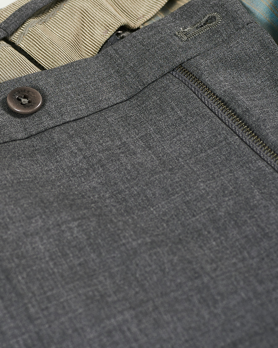 Homme | Pantalons | Incotex | Slim Fit Super 130s Wool Trousers Medium Grey