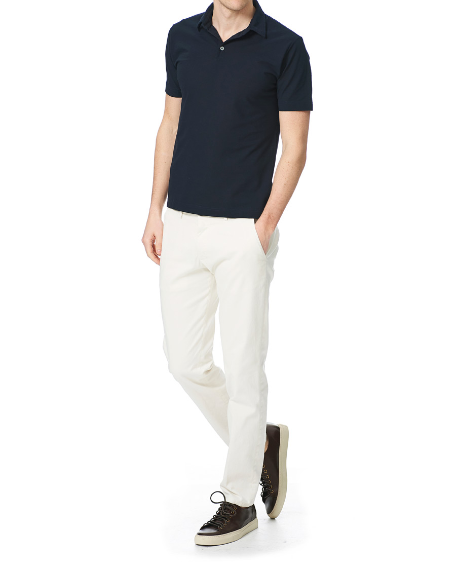 Homme | Polos | Zanone | Ice Cotton Short Sleeve Polo Navy