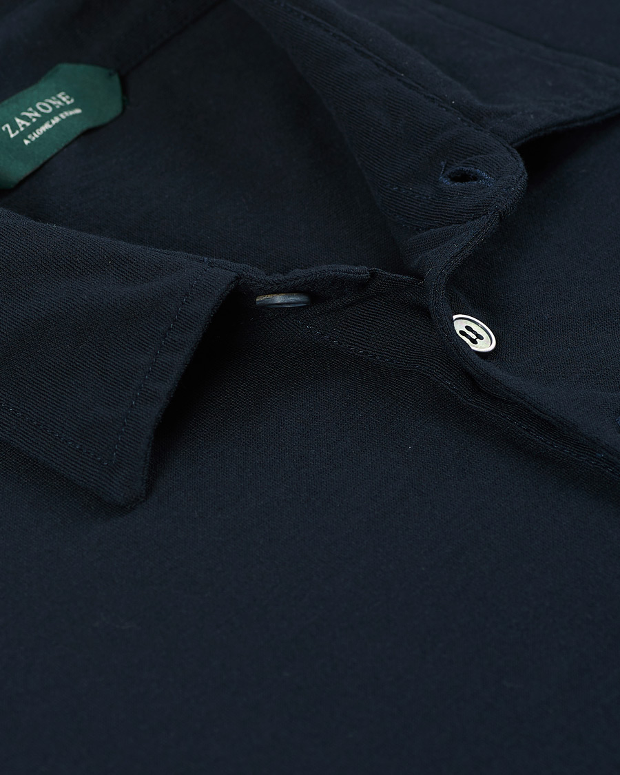 Homme | Polos | Zanone | Ice Cotton Short Sleeve Polo Navy