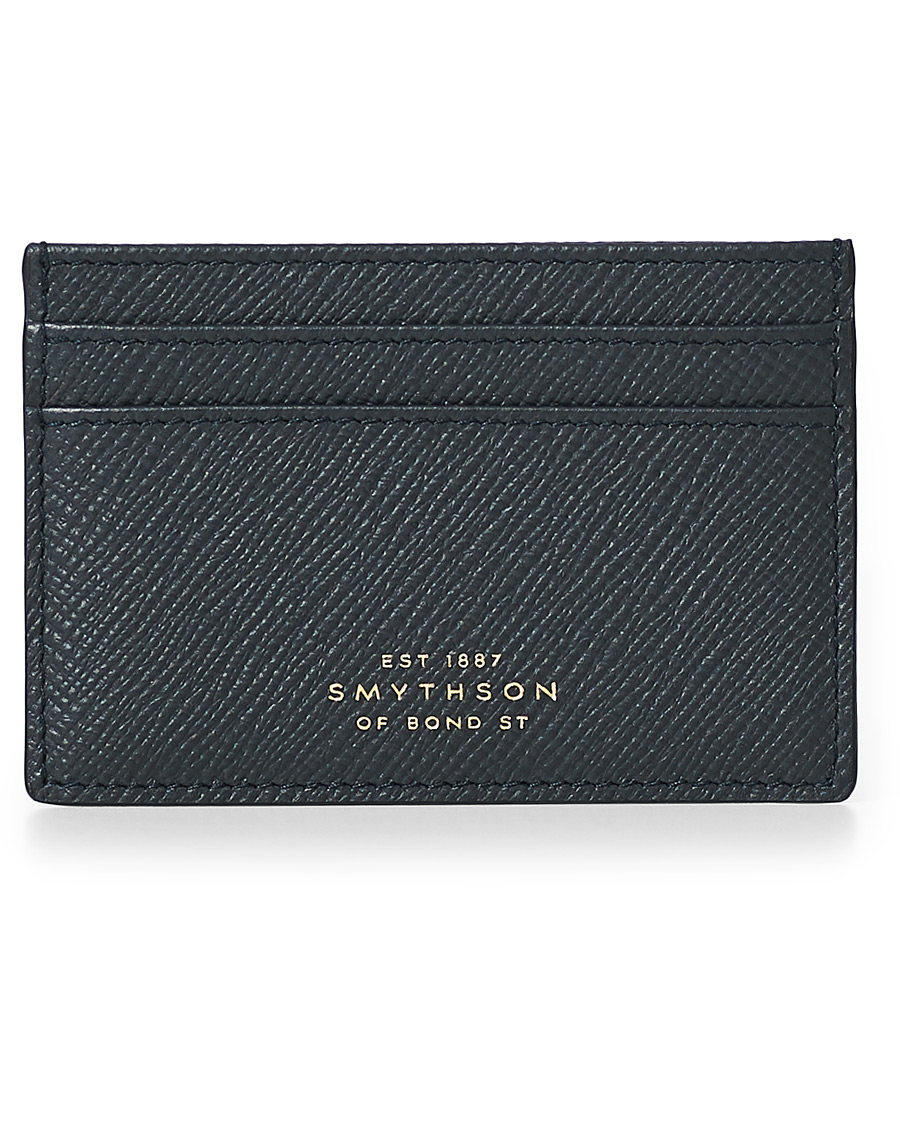 Homme | Smythson Panama Flat Card Holder Navy | Smythson | Panama Flat Card Holder Navy