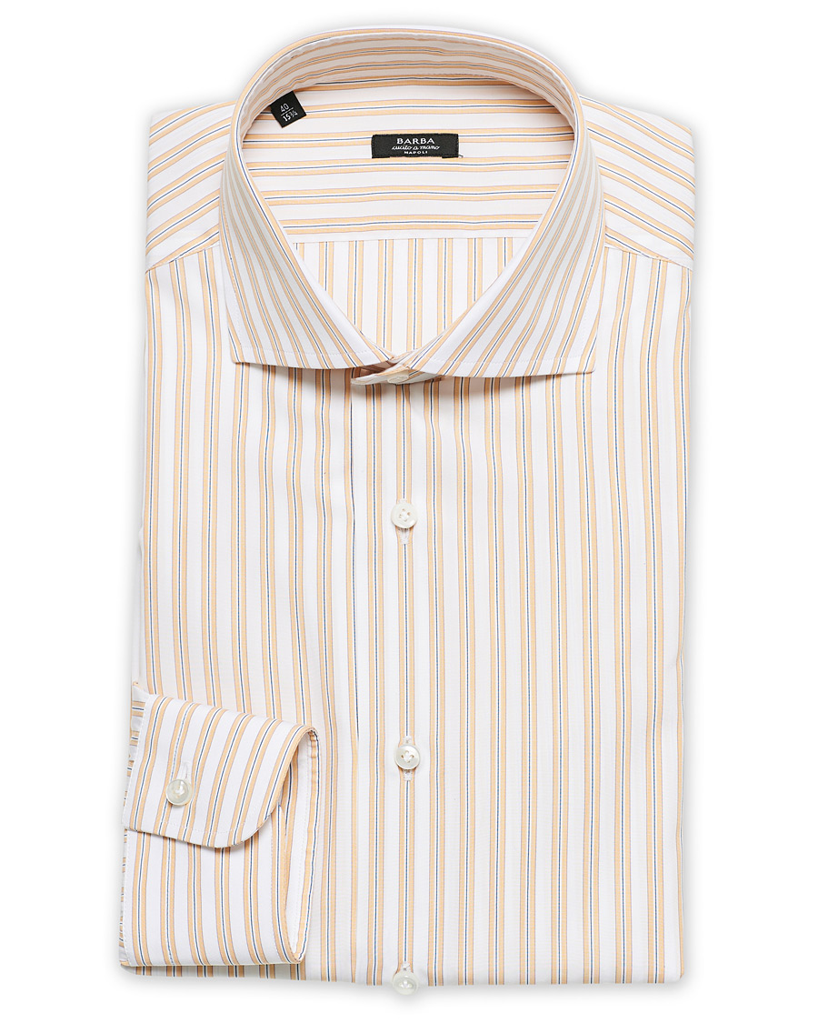 Homme | Chemises | Barba Napoli | Slim Fit Striped Shirt Yellow