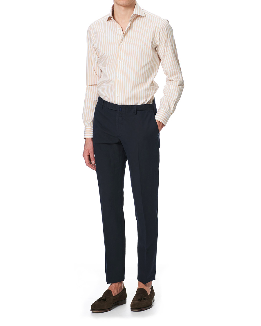 Homme | Chemises | Barba Napoli | Slim Fit Striped Shirt Yellow