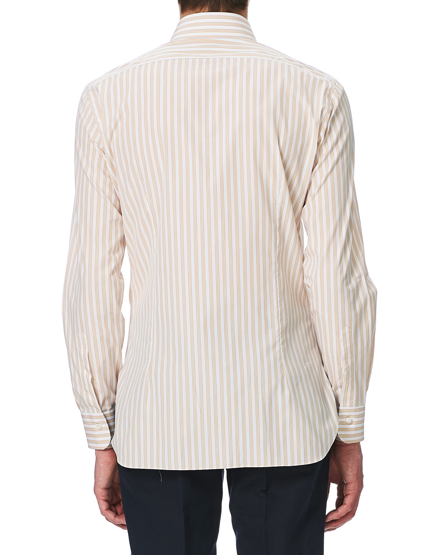 Homme | Chemises | Barba Napoli | Slim Fit Striped Shirt Yellow