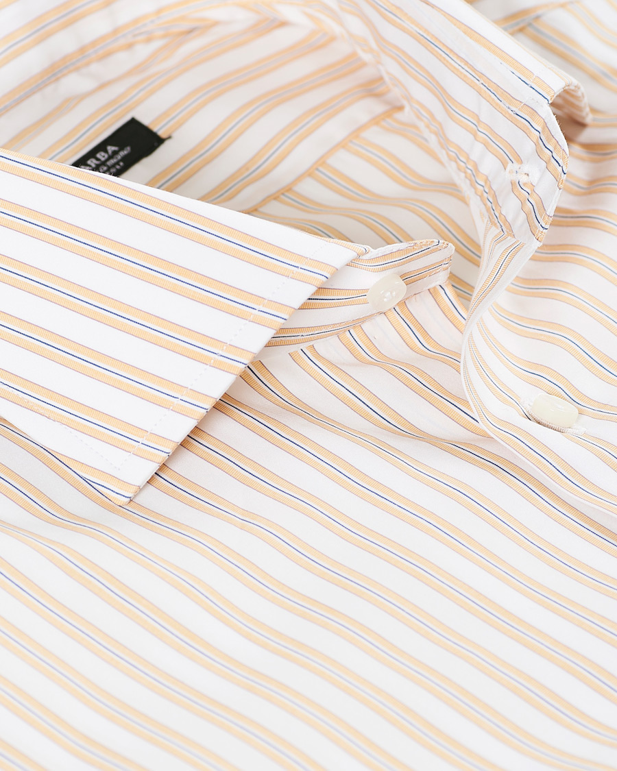 Homme | Chemises | Barba Napoli | Slim Fit Striped Shirt Yellow