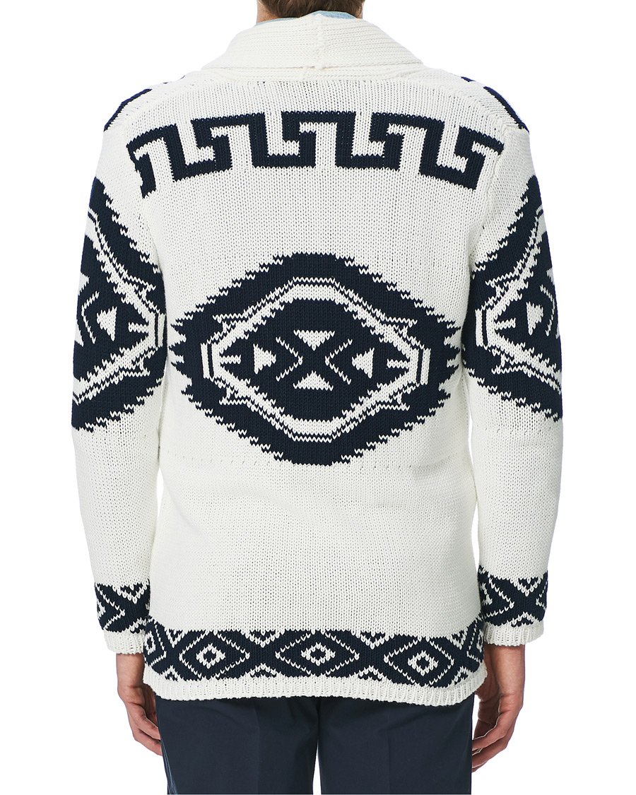 Homme | Pulls Et Tricots | Altea | Azteco Shawl Collar Cardigan Optic White