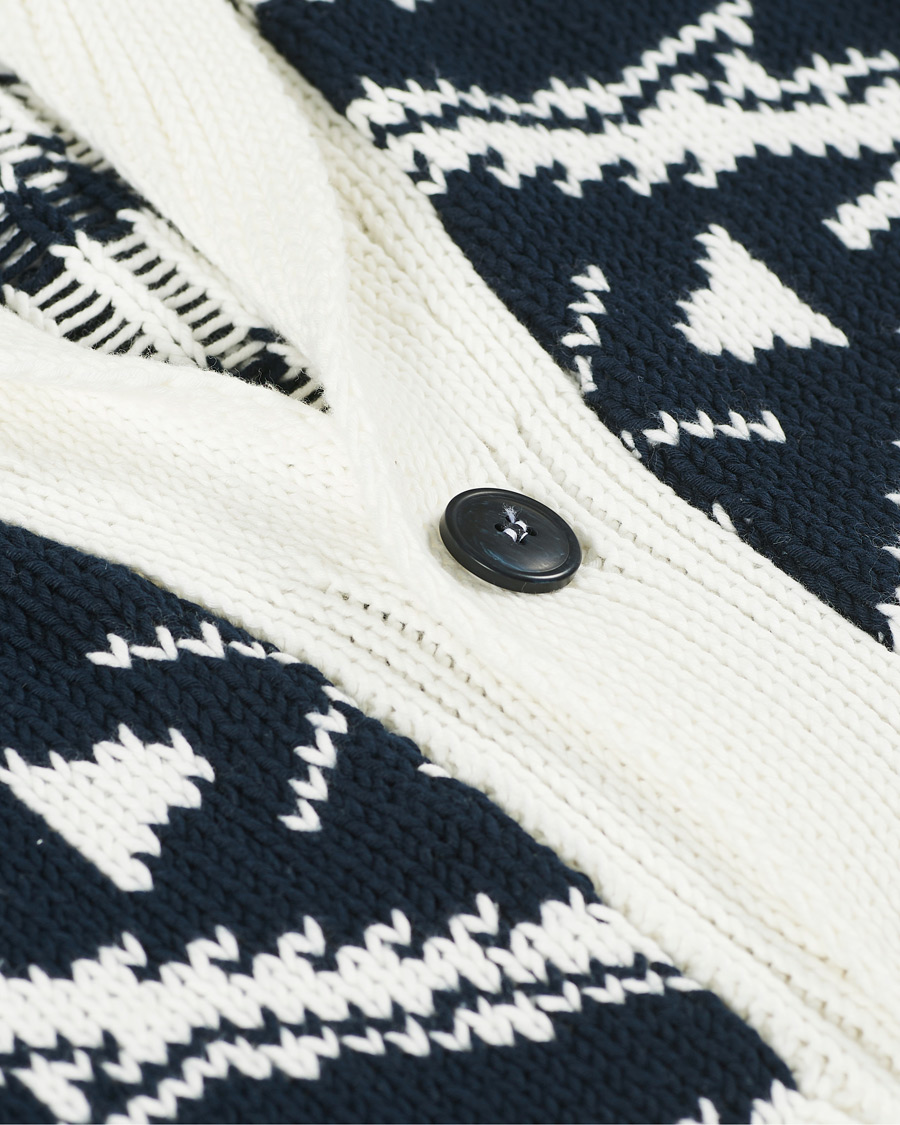 Homme | Pulls Et Tricots | Altea | Azteco Shawl Collar Cardigan Optic White