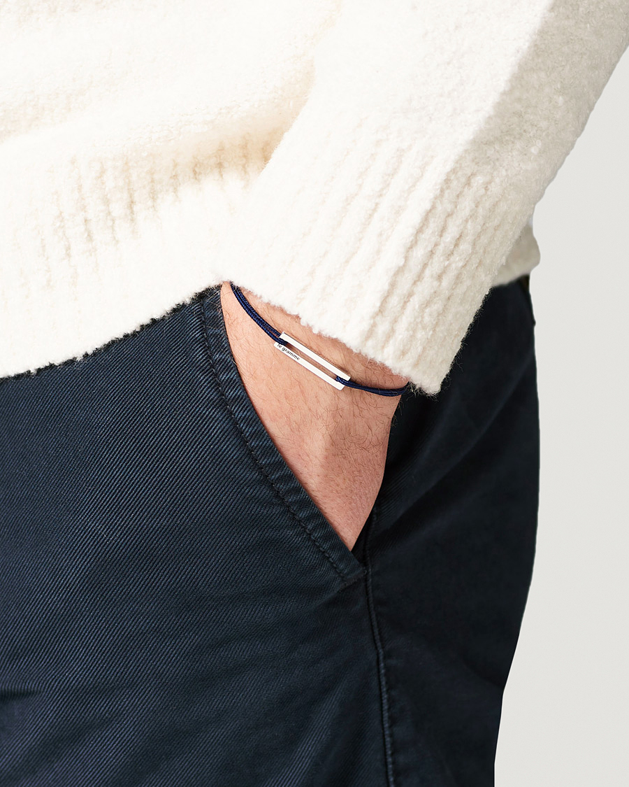 Homme | Bijoux | LE GRAMME | Cord Bracelet Le 17/10 Navy/Sterling Silver