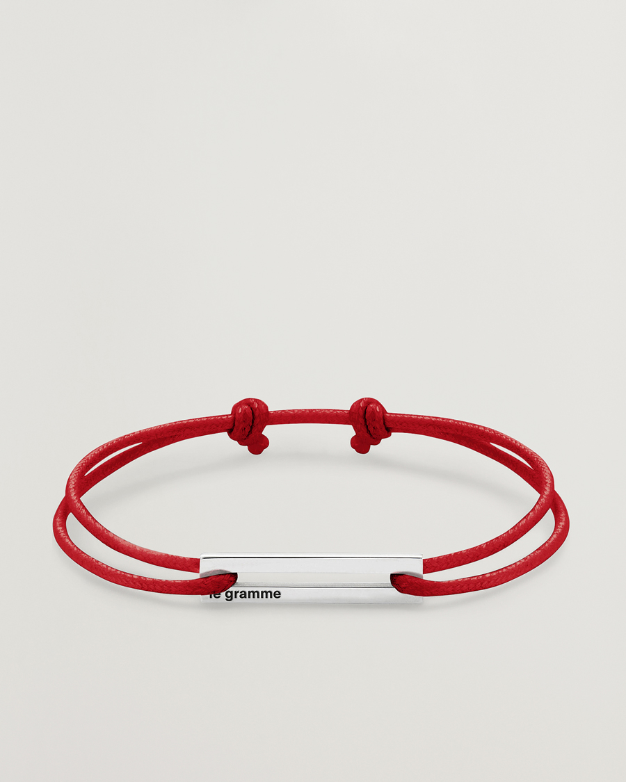 Homme | Bijoux | LE GRAMME | Cord Bracelet Le 17/10 Red/Sterling Silver