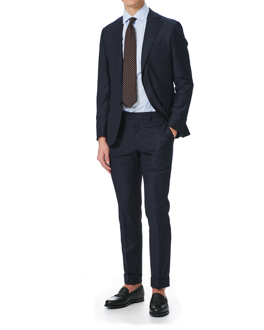 Homme | Chemises | Mazzarelli | Soft Cotton Cut Away Shirt Light Blue