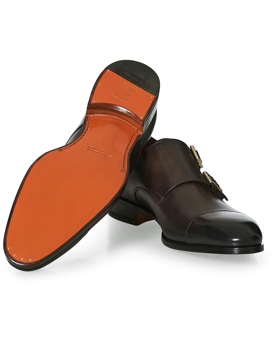 Heren | Santoni Blake Double Monk Dark Brown Calf | Santoni | Blake Double Monk Dark Brown Calf