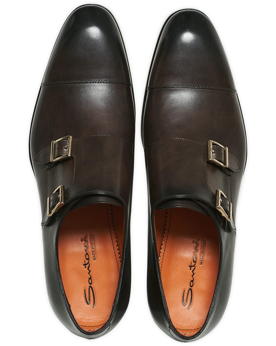 Heren | Santoni Blake Double Monk Dark Brown Calf | Santoni | Blake Double Monk Dark Brown Calf