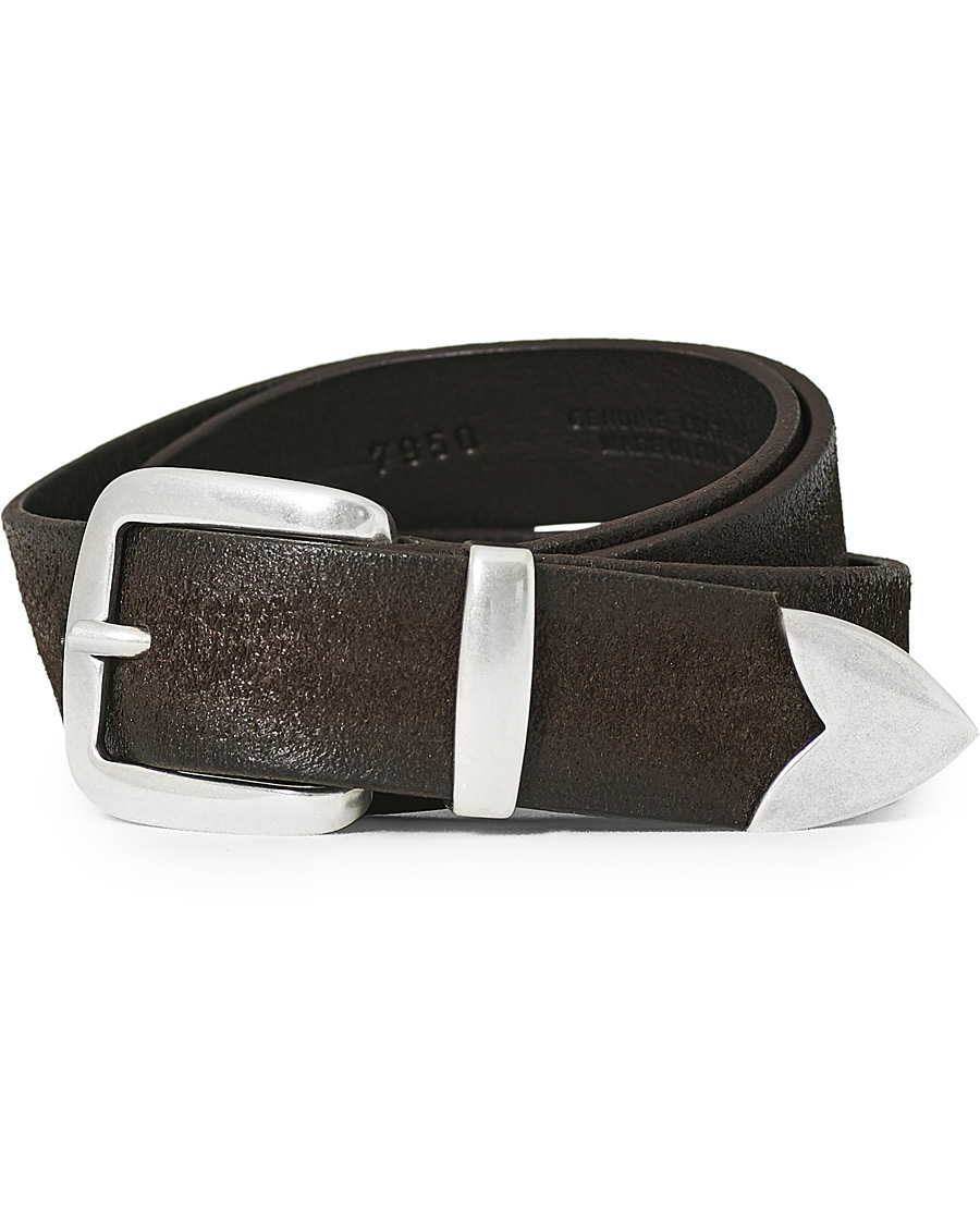 Homme | Orciani Western Suede Belt 3 cm Dark Brown | Orciani | Western Suede Belt 3 cm Dark Brown