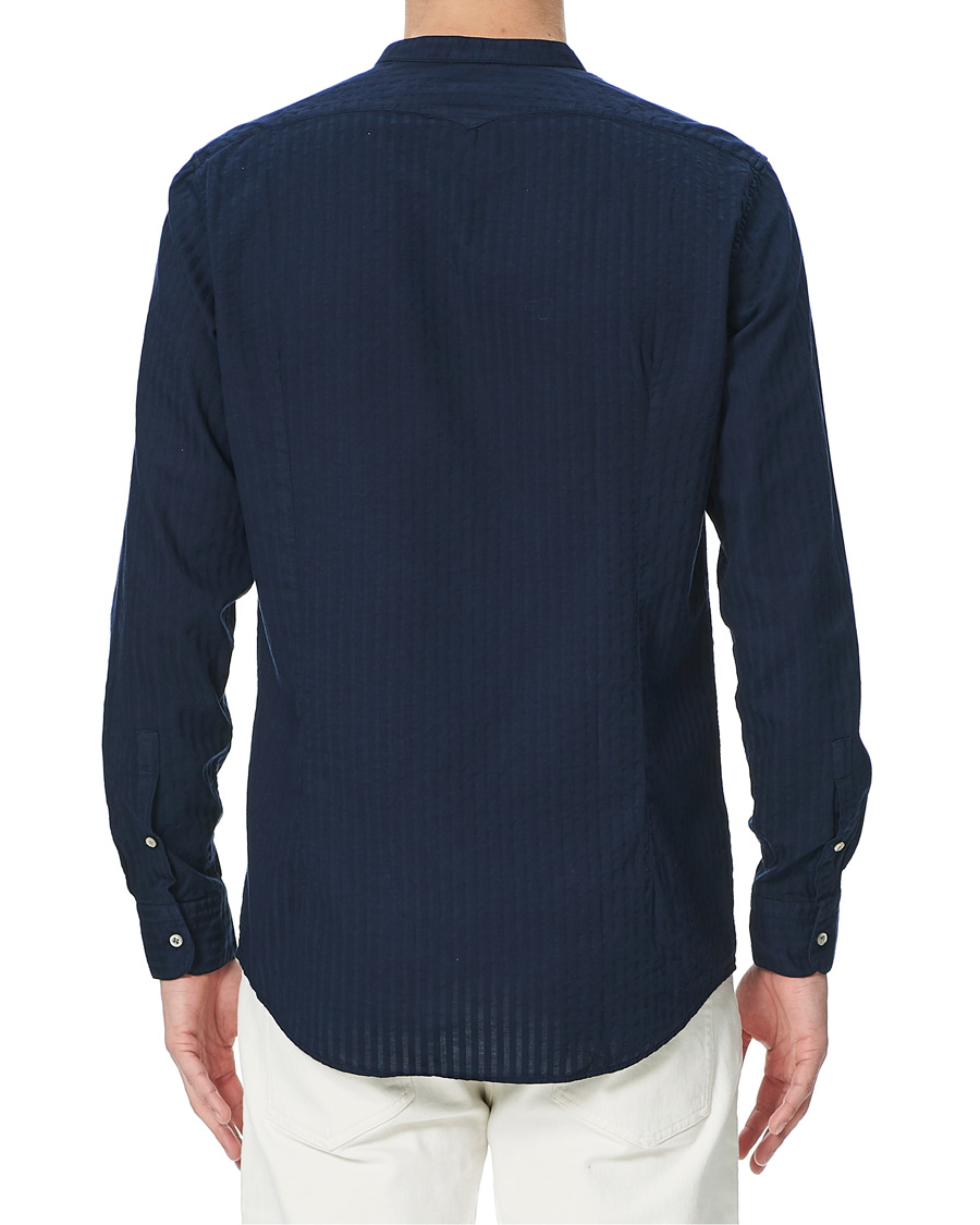 Homme | Chemises | Massimo Alba | Noto Guru Collar Shirt Dark Blue