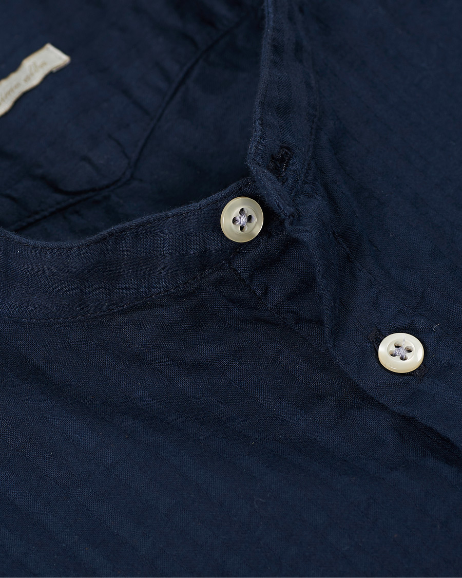 Homme | Chemises | Massimo Alba | Noto Guru Collar Shirt Dark Blue