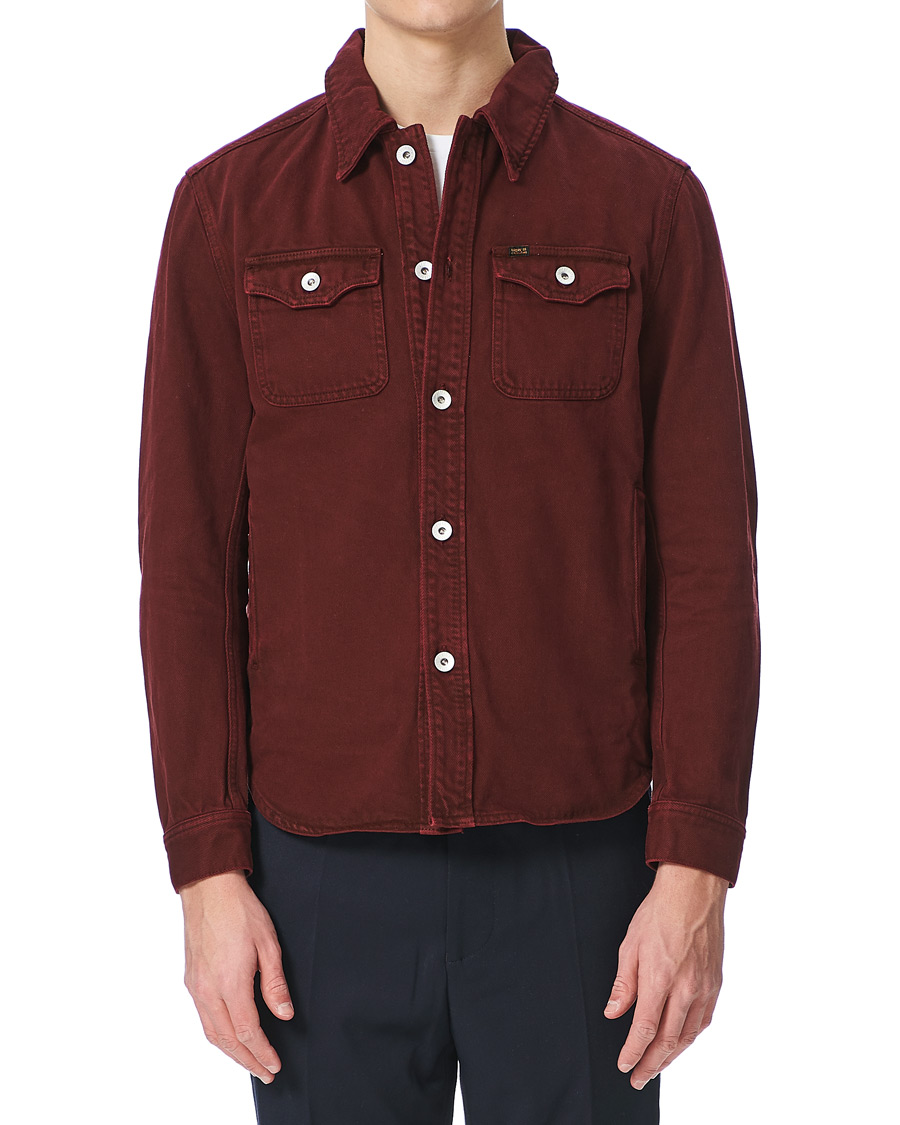 Heren | Jassen | Tiger of Sweden Jeans | Get Organic Cotton Denim Jacket Wine Red