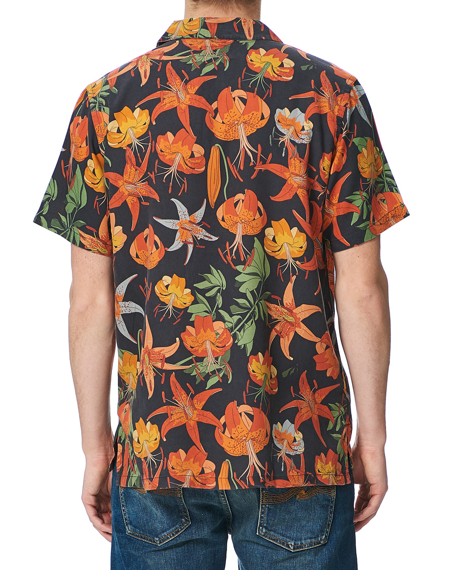 Heren | Overhemden | Nudie Jeans | Arvid Short Sleeve Shirt Lilies Black