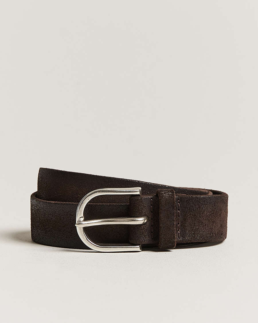 Homme | Orciani Handmade Suede Belt 3 cm Testa Di Moro | Orciani | Handmade Suede Belt 3 cm Testa Di Moro