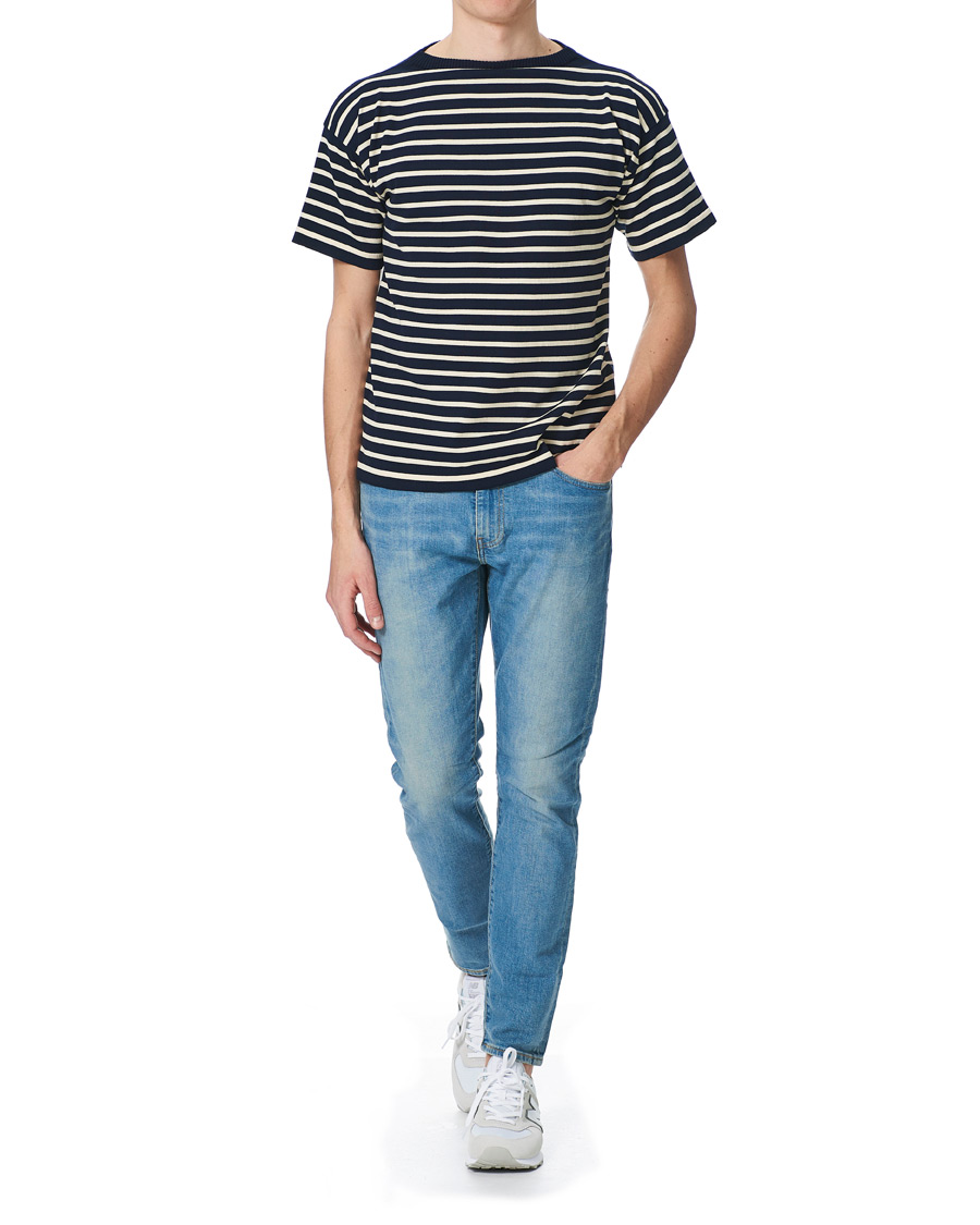 Homme | T-shirts | Andersen-Andersen | Boatsman Short Sleeve Tee Navy/Off White