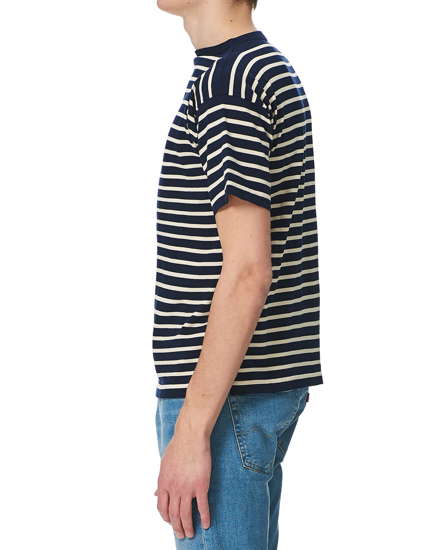 Homme | T-shirts | Andersen-Andersen | Boatsman Short Sleeve Tee Navy/Off White