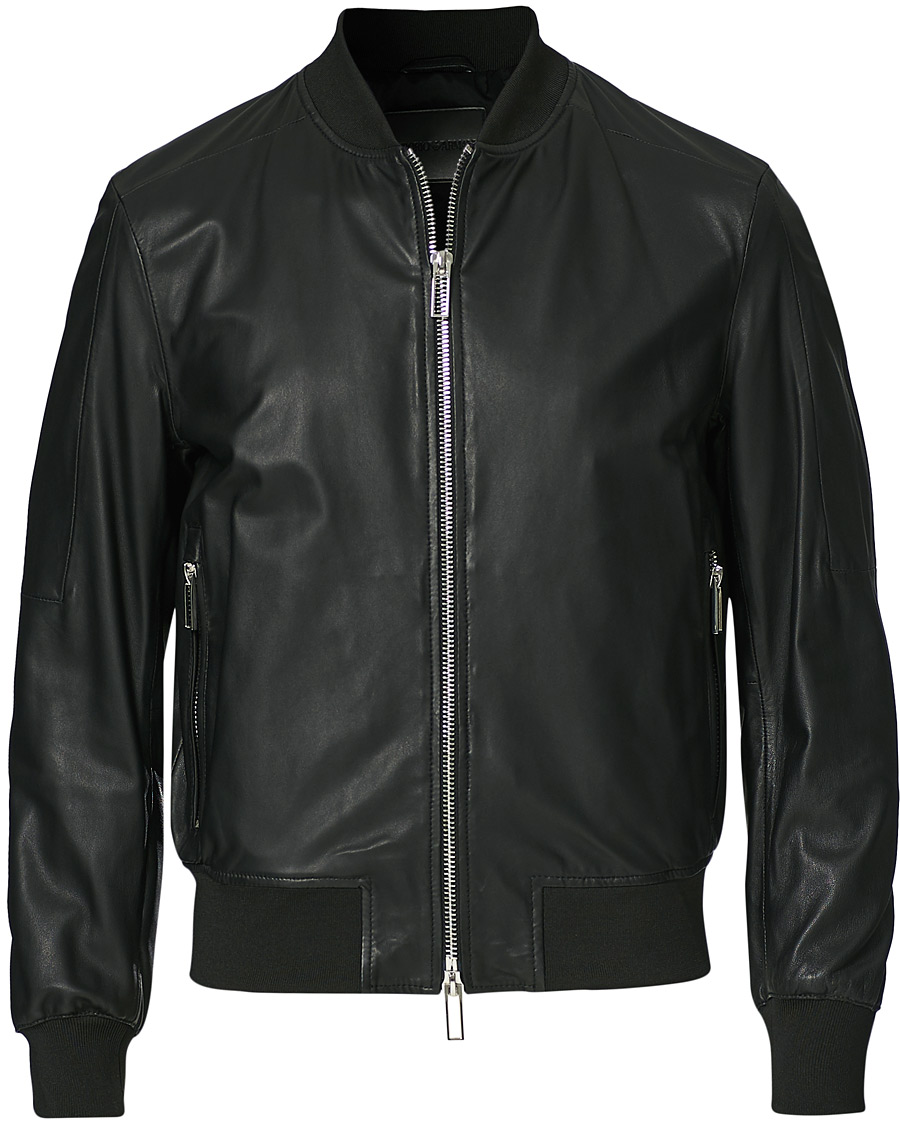 Homme | Manteaux Et Vestes | Emporio Armani | Leather Bomber Jacket Black