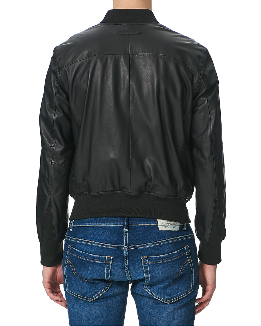 Homme | Manteaux Et Vestes | Emporio Armani | Leather Bomber Jacket Black