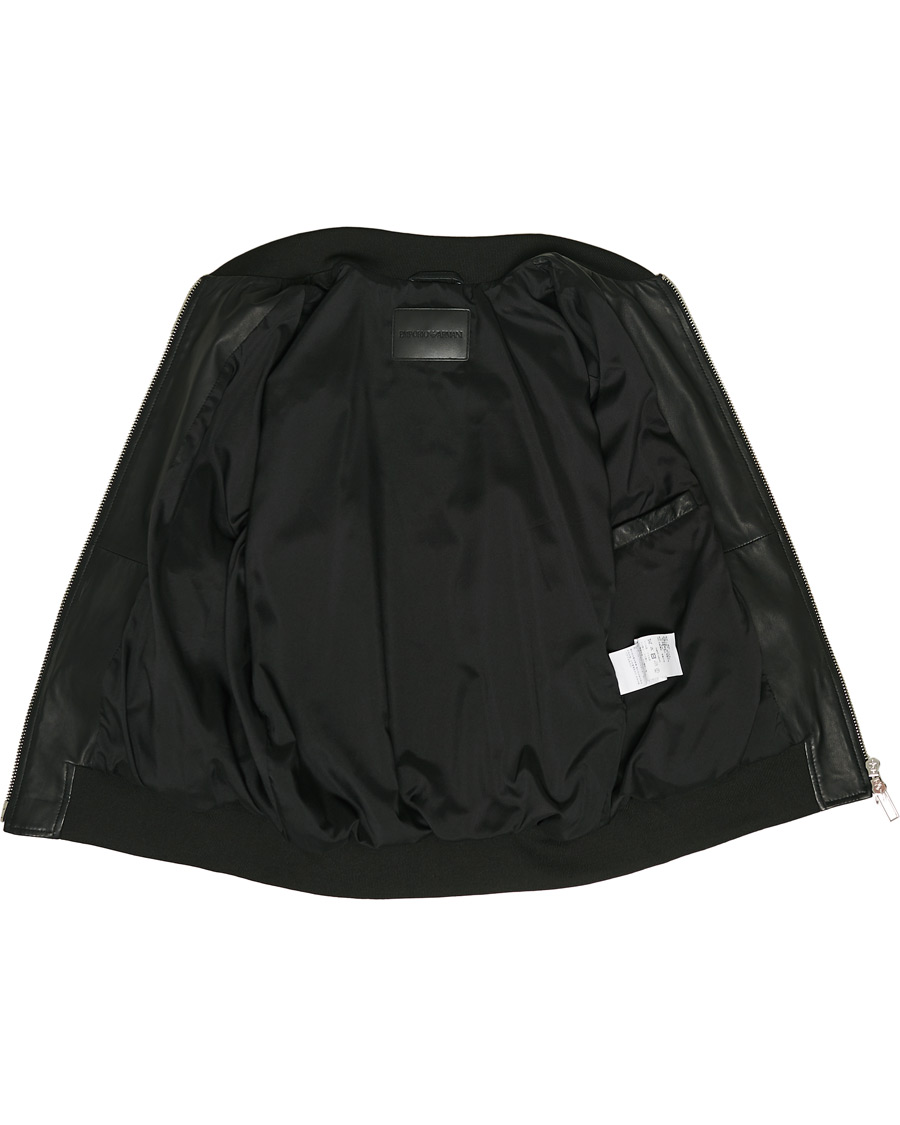 Homme | Manteaux Et Vestes | Emporio Armani | Leather Bomber Jacket Black