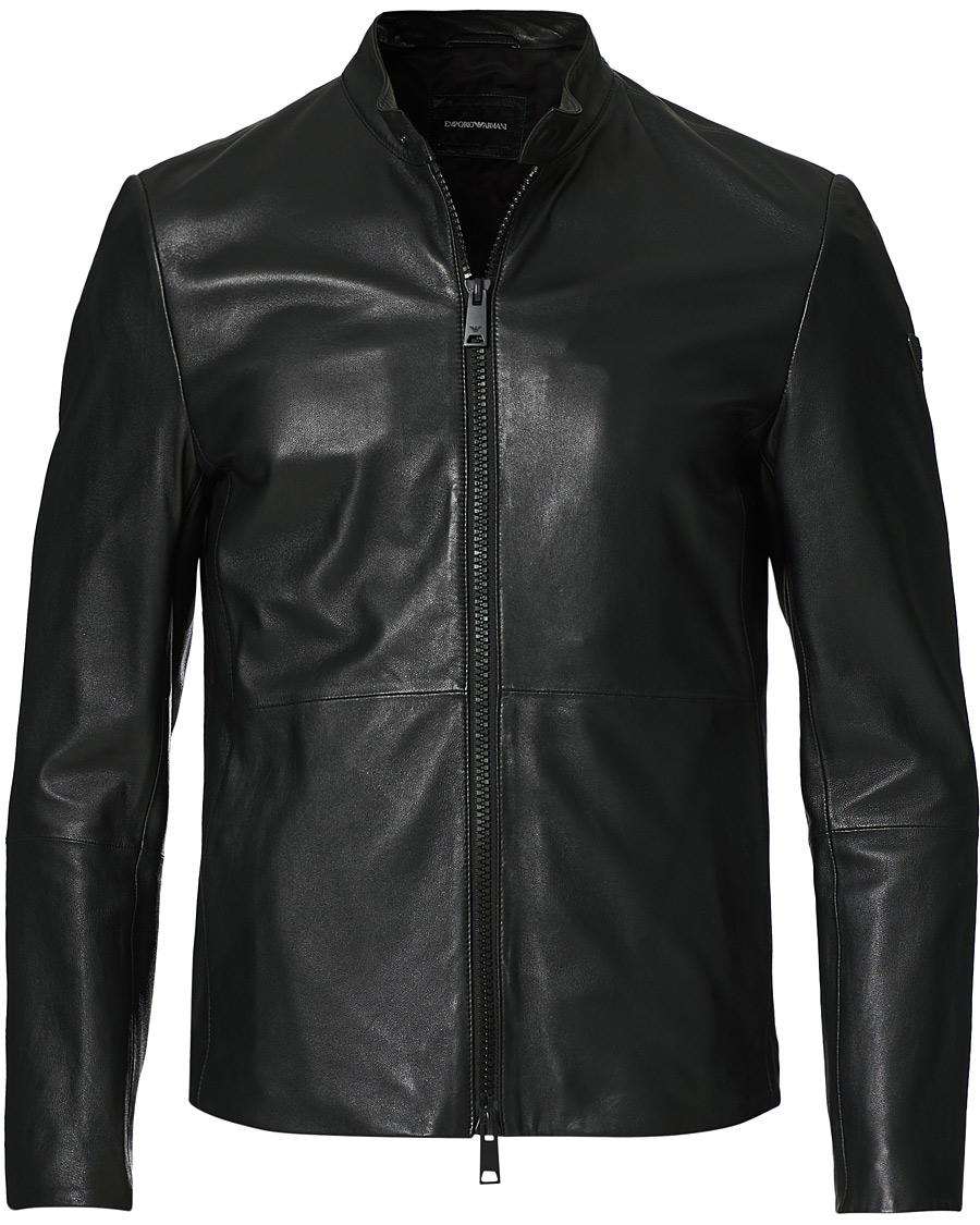 Homme | Manteaux Et Vestes | Emporio Armani | Leather Jacket Black