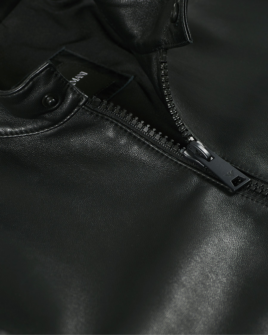 Homme | Manteaux Et Vestes | Emporio Armani | Leather Jacket Black