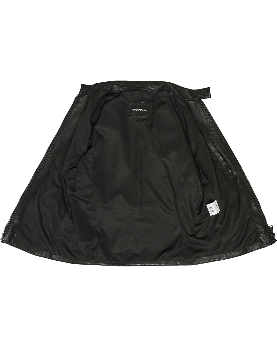 Homme | Manteaux Et Vestes | Emporio Armani | Leather Jacket Black
