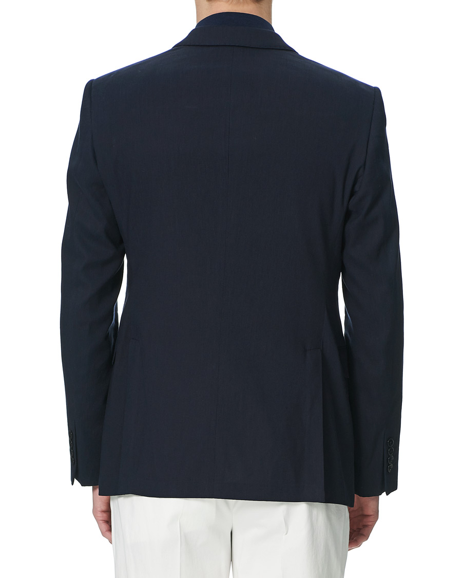 Homme | Blazers | Emporio Armani | Slim Fit Techno Linen Stretch Blazer Navy