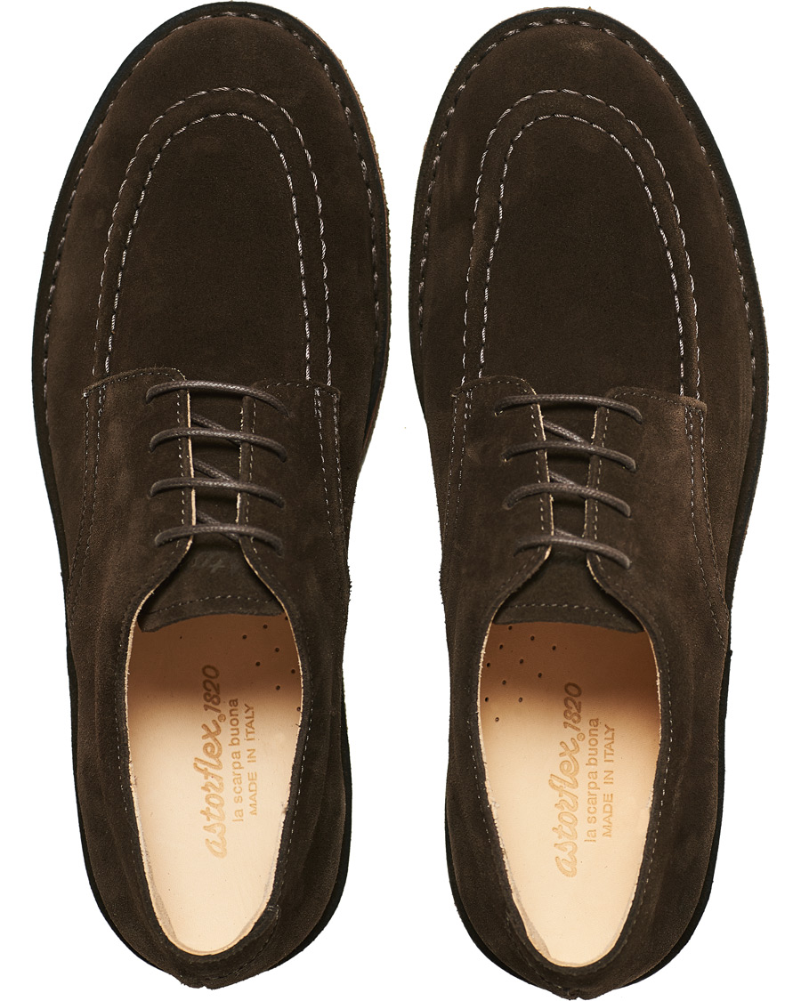Homme | Astorflex Carlflex Moc Toe Derby Dark Brown Suede | Astorflex | Carlflex Moc Toe Derby Dark Brown Suede
