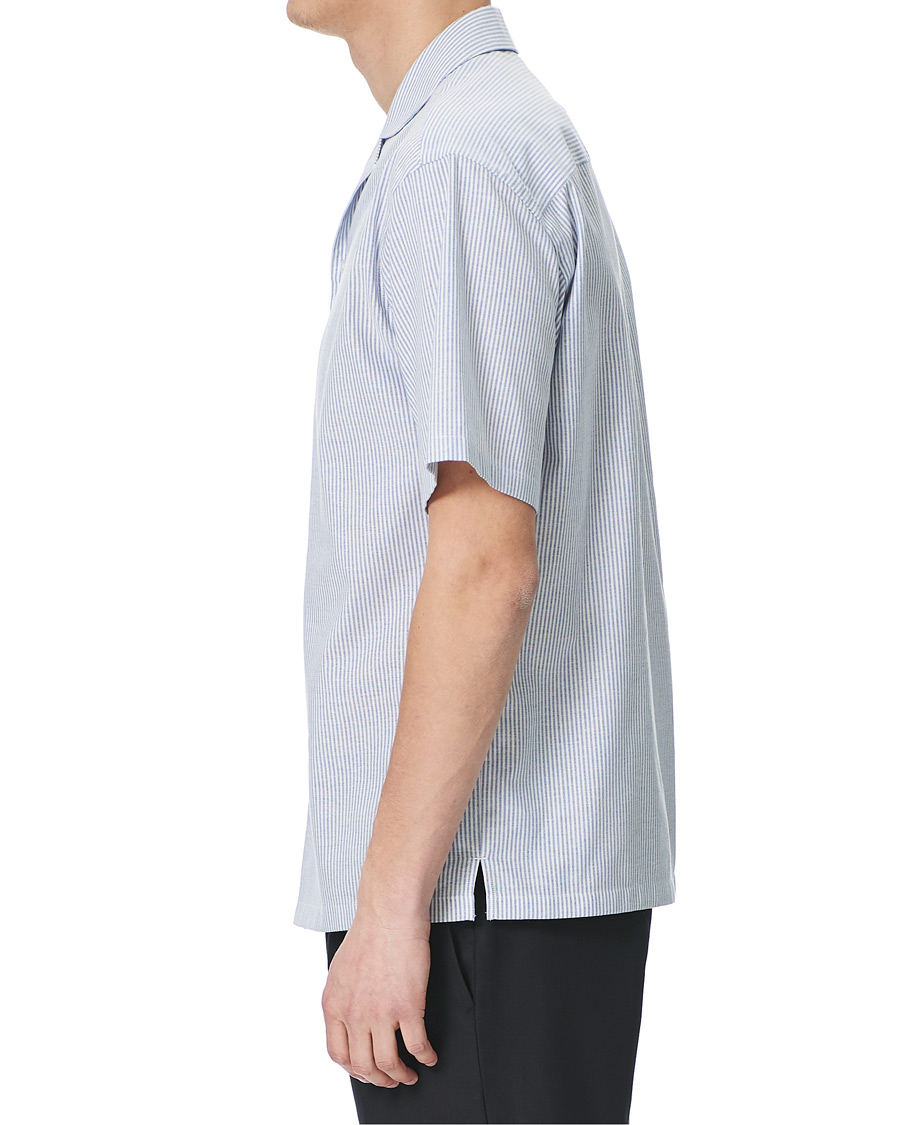 Heren | Overhemden | Z Zegna | Striped Camp Collar Shirt Light Blue