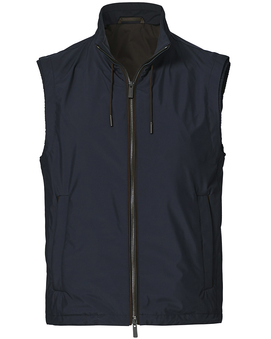 Homme | Manteaux Et Vestes | Ermenegildo Zegna | Stratos Waterrepellent Microfiber Gilet Navy