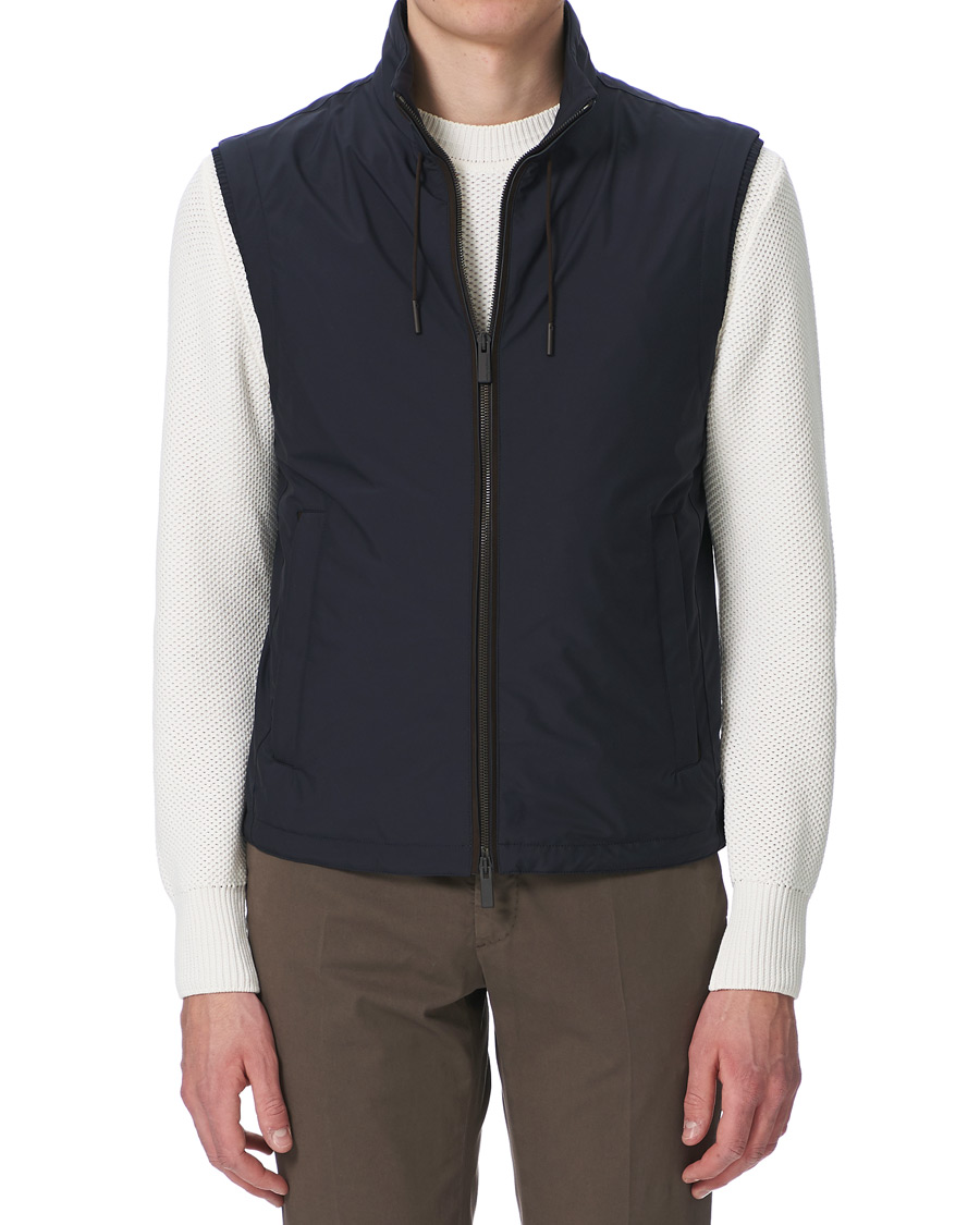 Homme | Manteaux Et Vestes | Ermenegildo Zegna | Stratos Waterrepellent Microfiber Gilet Navy