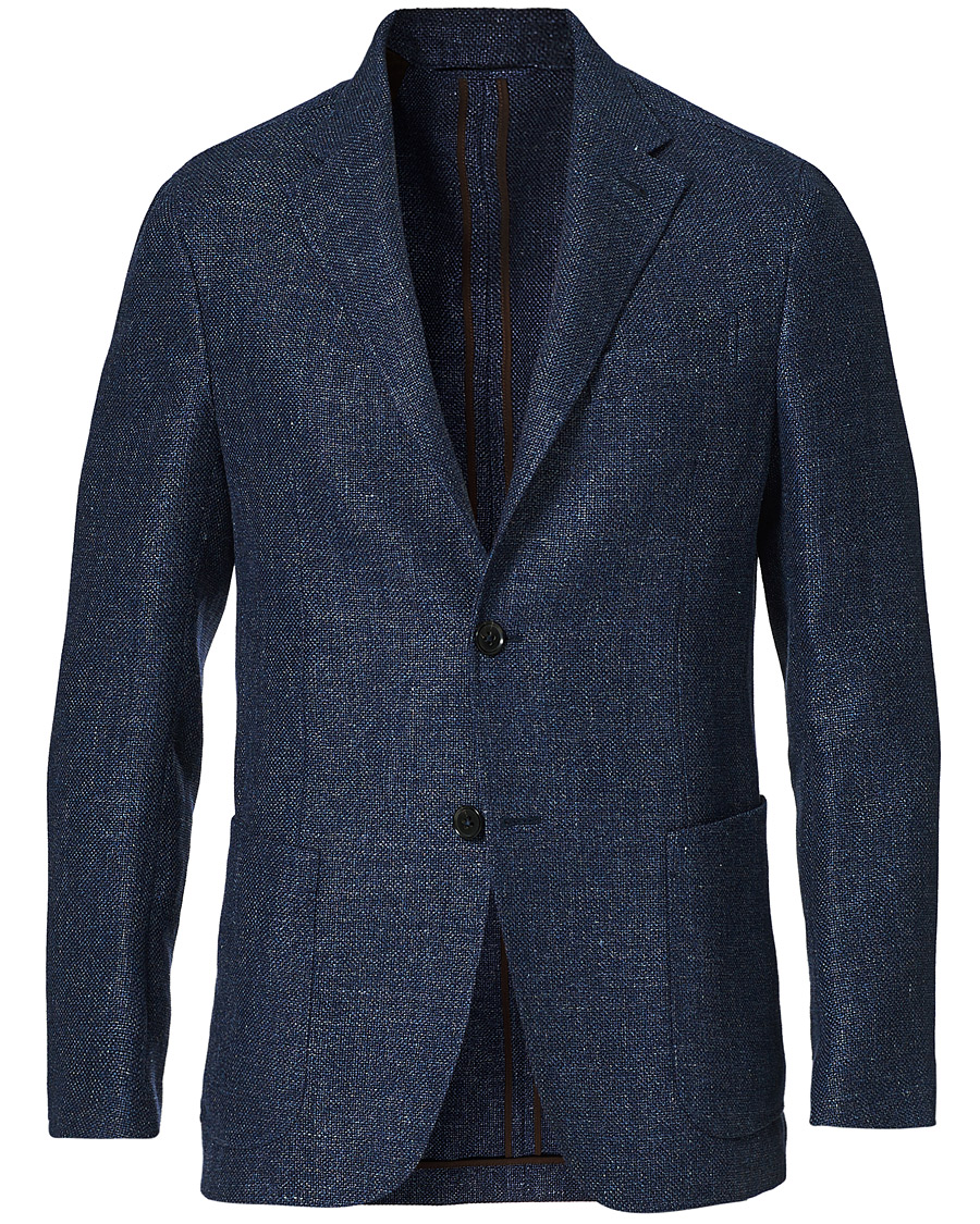 Homme | Blazers | Ermenegildo Zegna | Unconstructed Linen Blazer Dark Blue