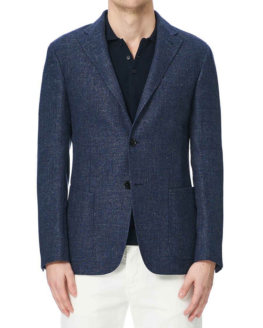 Homme | Blazers | Ermenegildo Zegna | Unconstructed Linen Blazer Dark Blue