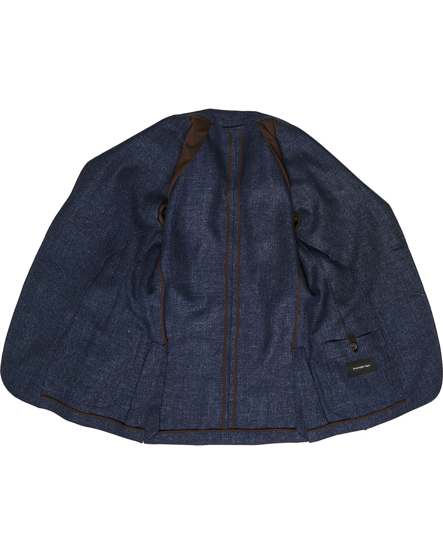 Homme | Blazers | Ermenegildo Zegna | Unconstructed Linen Blazer Dark Blue