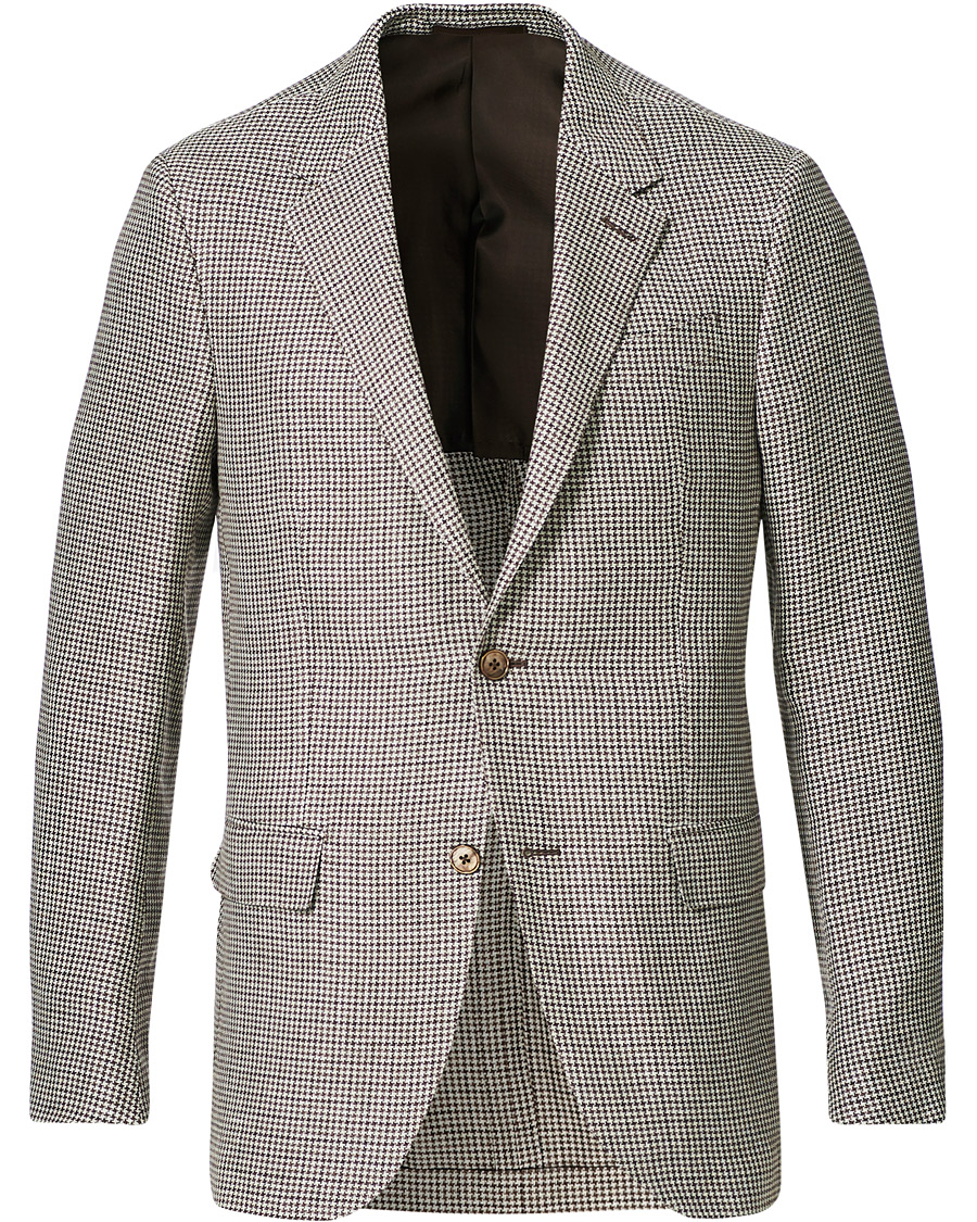 Homme | Blazers | Ermenegildo Zegna | Linen/Silk Houndstooth Blazer Sand