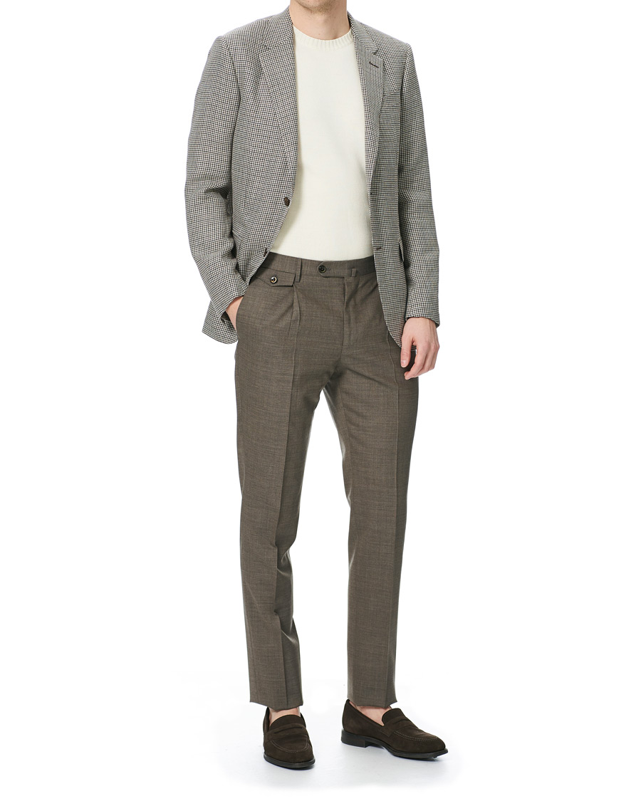 Homme | Blazers | Ermenegildo Zegna | Linen/Silk Houndstooth Blazer Sand