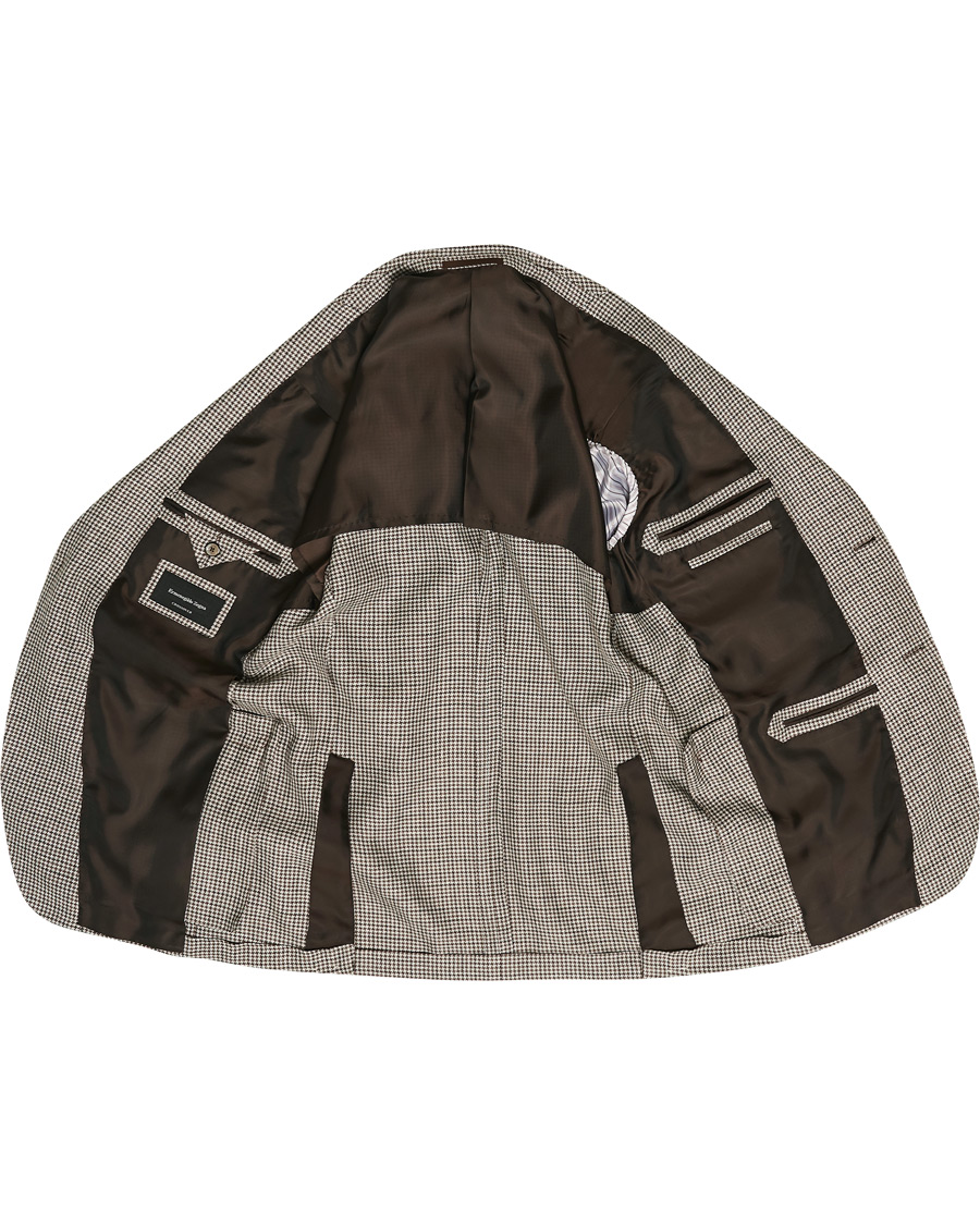 Homme | Blazers | Ermenegildo Zegna | Linen/Silk Houndstooth Blazer Sand