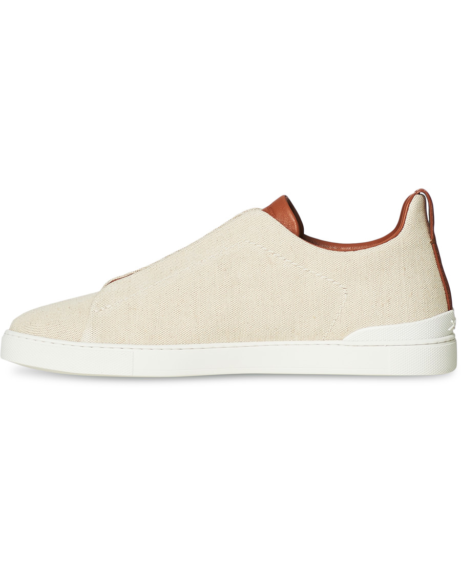 Homme | Ermenegildo Zegna Triple Stitch Elasticated Sneakers White | Ermenegildo Zegna | Triple Stitch Elasticated Sneakers White
