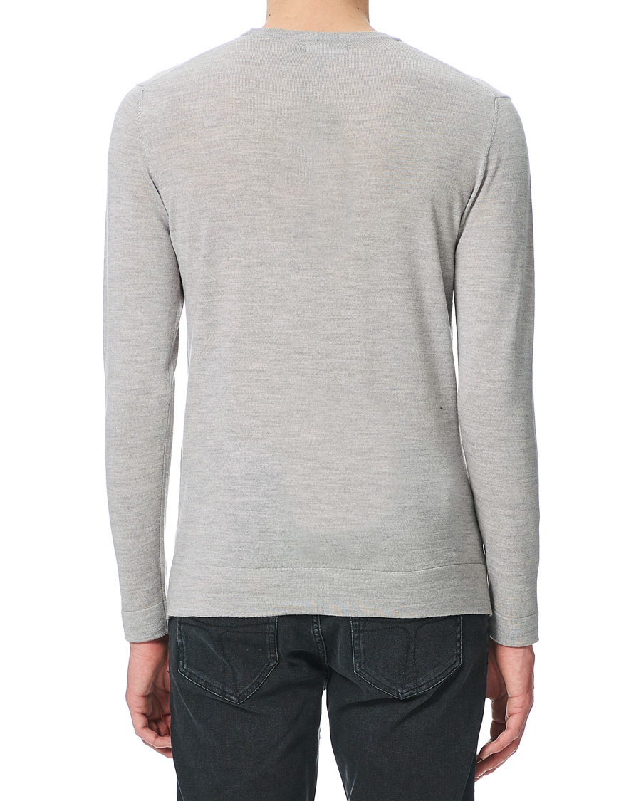 Heren | Truien | J.Lindeberg | Newman Merino Crew Neck Pullover Stone Grey Melange