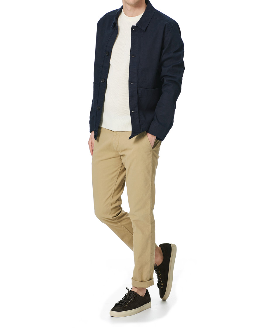 Homme | Chemises | J.Lindeberg | Eric Linen/Cotton Overshirt Navy